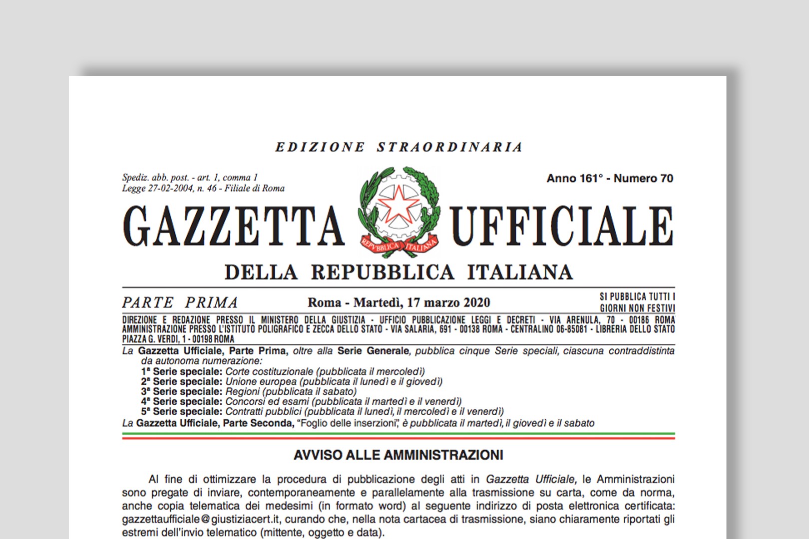 Documento Gazzetta Ufficiale